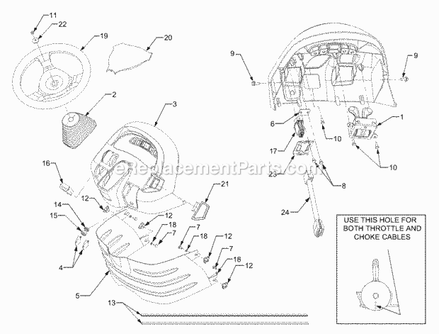 Dash Panel Diagram and Parts List for 3204 14A-641-100 Cub Cadet Lawn Tractor